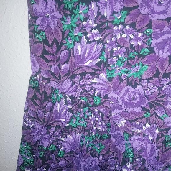 E.D. Michaels 6 S Vintage Sweet 80s Purple Floral Fit Flare Dress - Picture 6 of 8